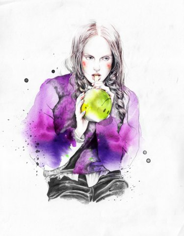 Esra R&#248;ise水彩人物插画