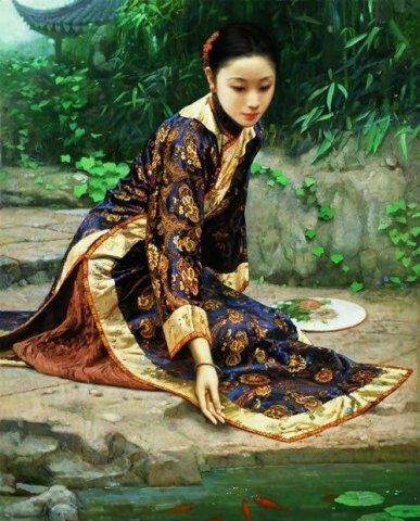 中国古典女性油画作品欣赏