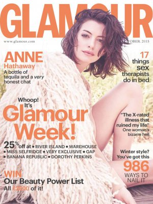 影星Anne Hathaway（安妮·海瑟薇）Glamour杂志时尚大片