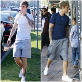 贾斯汀·比伯(Justin Bieber)最新街拍  基本款穿出高颜值