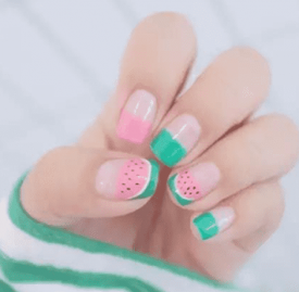 西瓜美甲教程 西瓜美甲图片