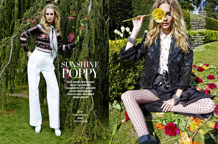 超模Poppy Delevingne 演绎《L’Officiel》杂志波西米亚风花样时尚