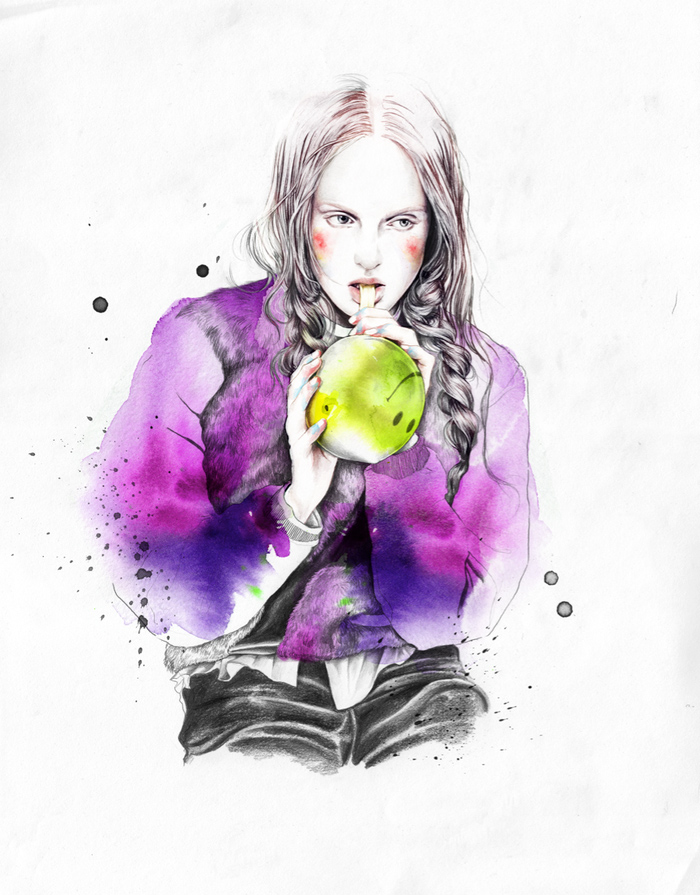 Esra R&#248;ise水彩人物插画