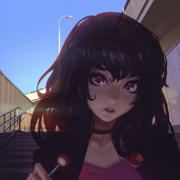 Ilya Kuvshinov女孩肖像插画