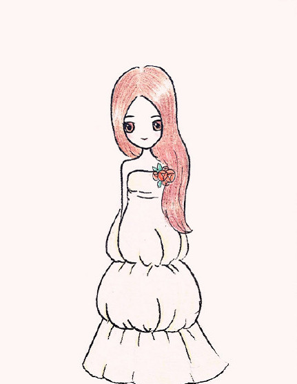 每个女孩都有个婚纱梦可爱插画设计欣赏