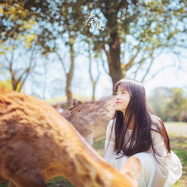 美女与小鹿唯美摄影