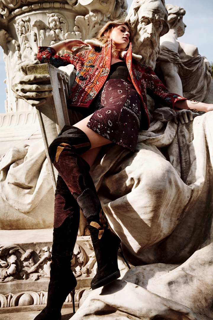 超模Paulina Heiler 演绎《Elle》时尚杂志波西米亚风尚