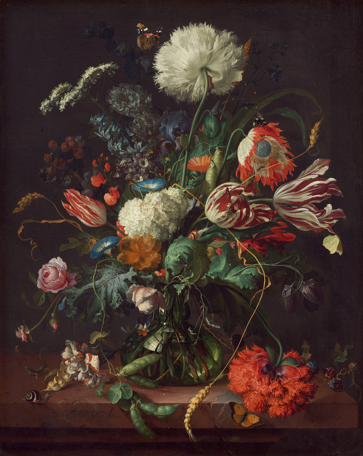 荷兰画家杨·戴维茨·德·希姆（Jan Davidsz. de Heem）静物油画