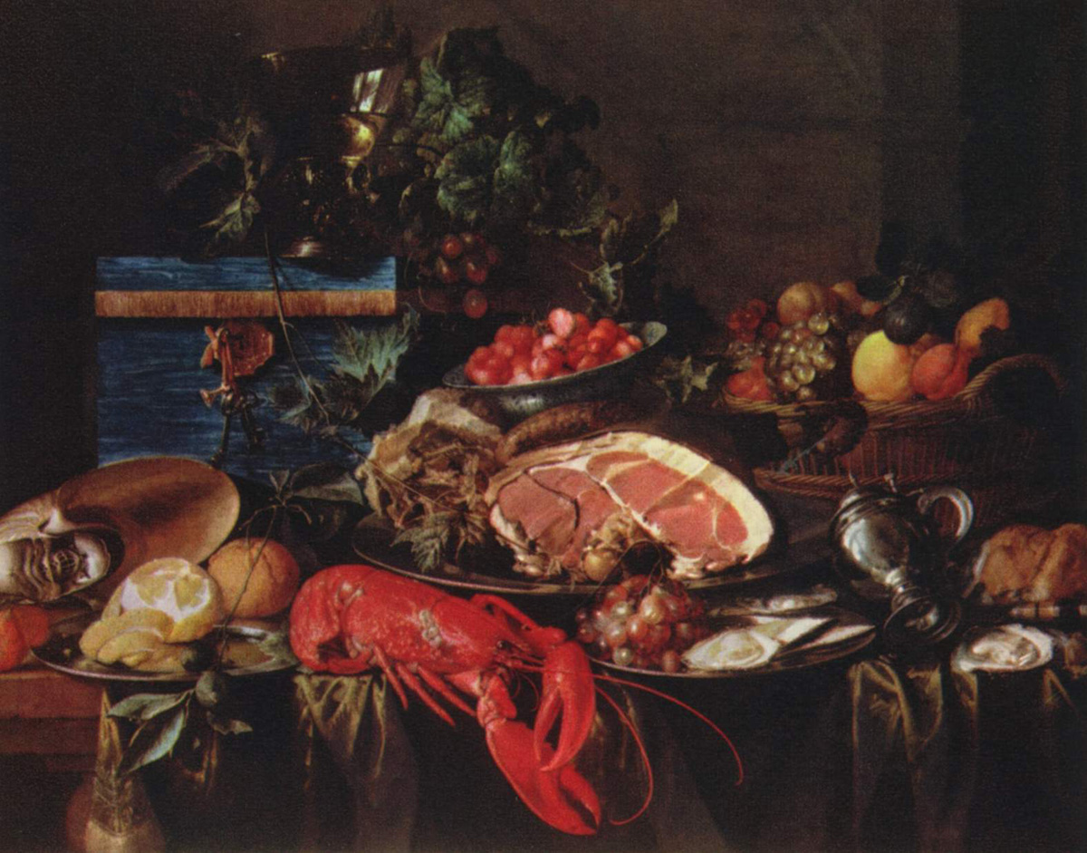 荷兰画家杨·戴维茨·德·希姆（Jan Davidsz. de Heem）静物油画