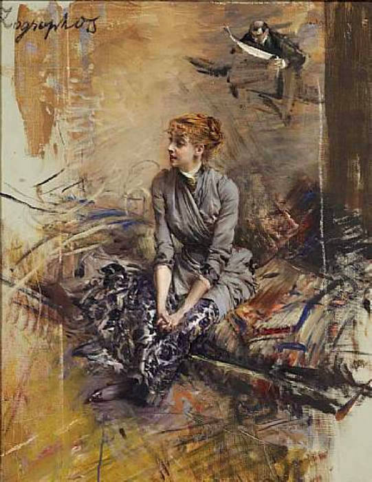 意大利画家乔瓦尼·博尔迪尼（Giovanni Boldini）人物油画二