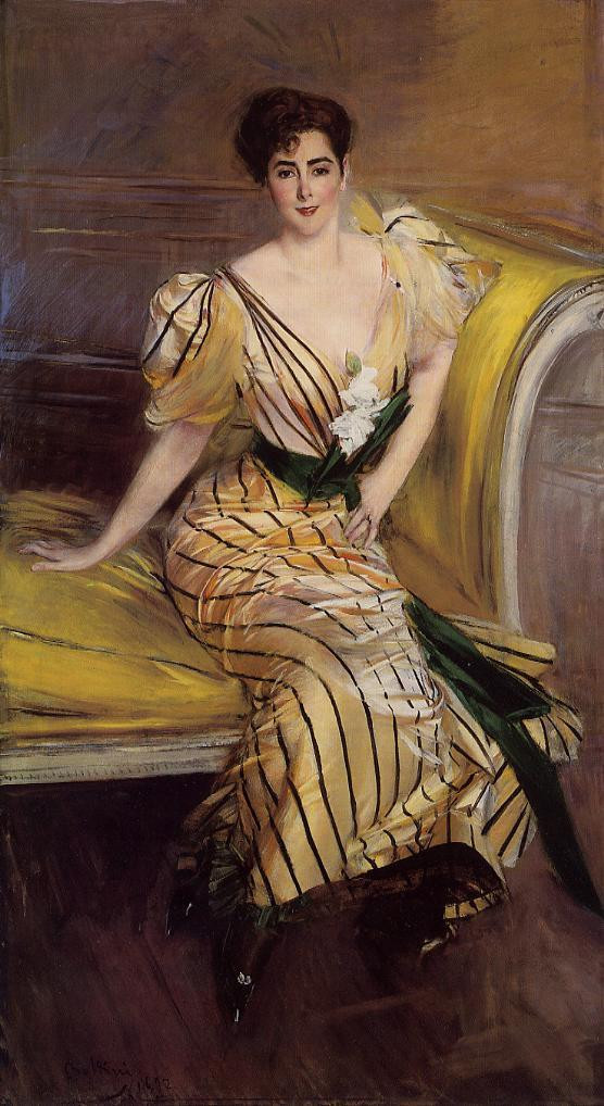 意大利画家乔瓦尼·博尔迪尼（Giovanni Boldini）人物油画二