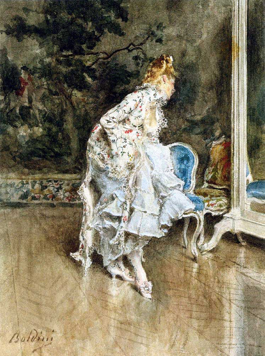 意大利画家乔瓦尼·博尔迪尼（Giovanni Boldini）人物油画二