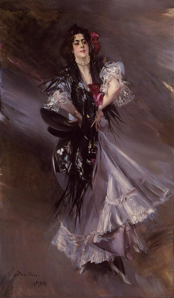 意大利画家乔瓦尼·博尔迪尼（Giovanni Boldini）人物油画二