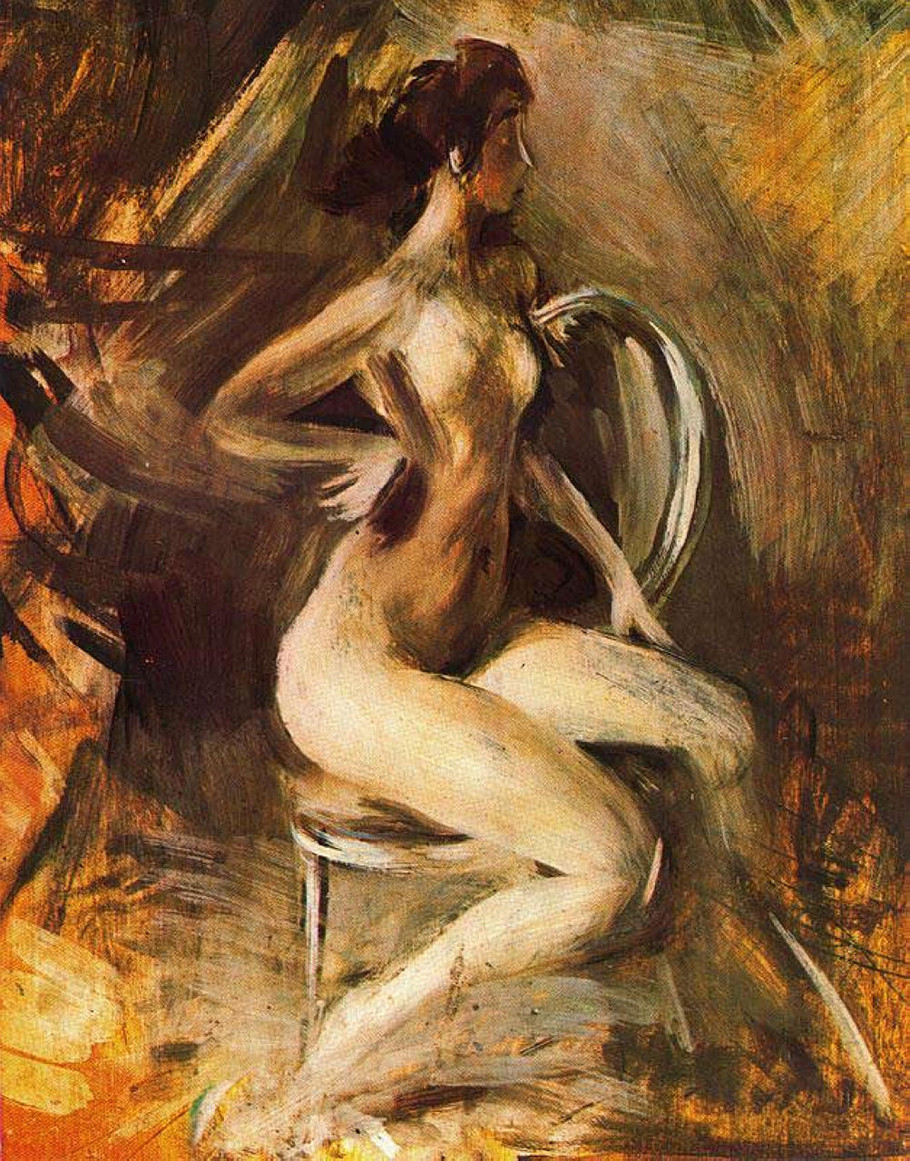 意大利画家乔瓦尼·博尔迪尼（Giovanni Boldini）人物油画二
