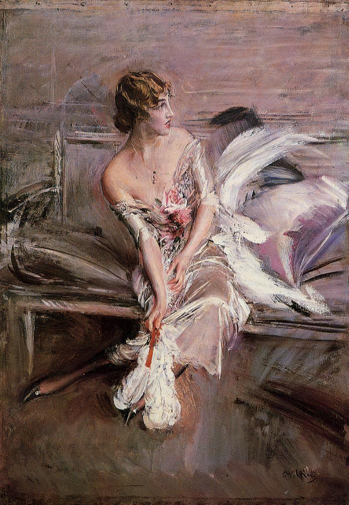 意大利画家乔瓦尼·博尔迪尼（Giovanni Boldini）人物油画二