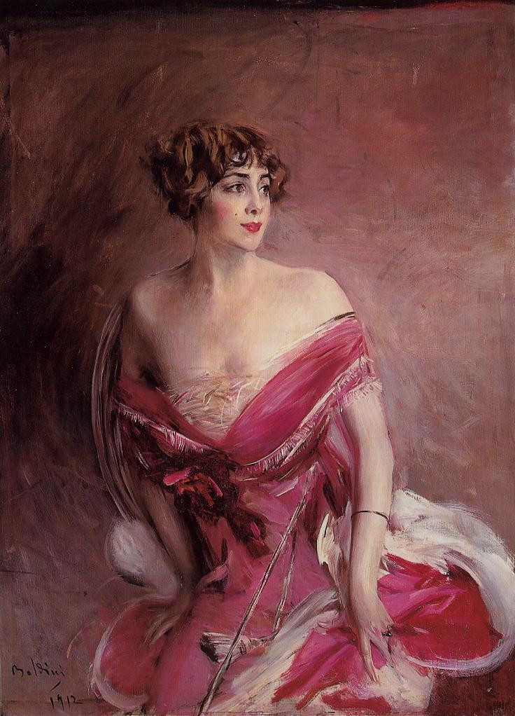 意大利画家乔瓦尼·博尔迪尼（Giovanni Boldini）人物油画二