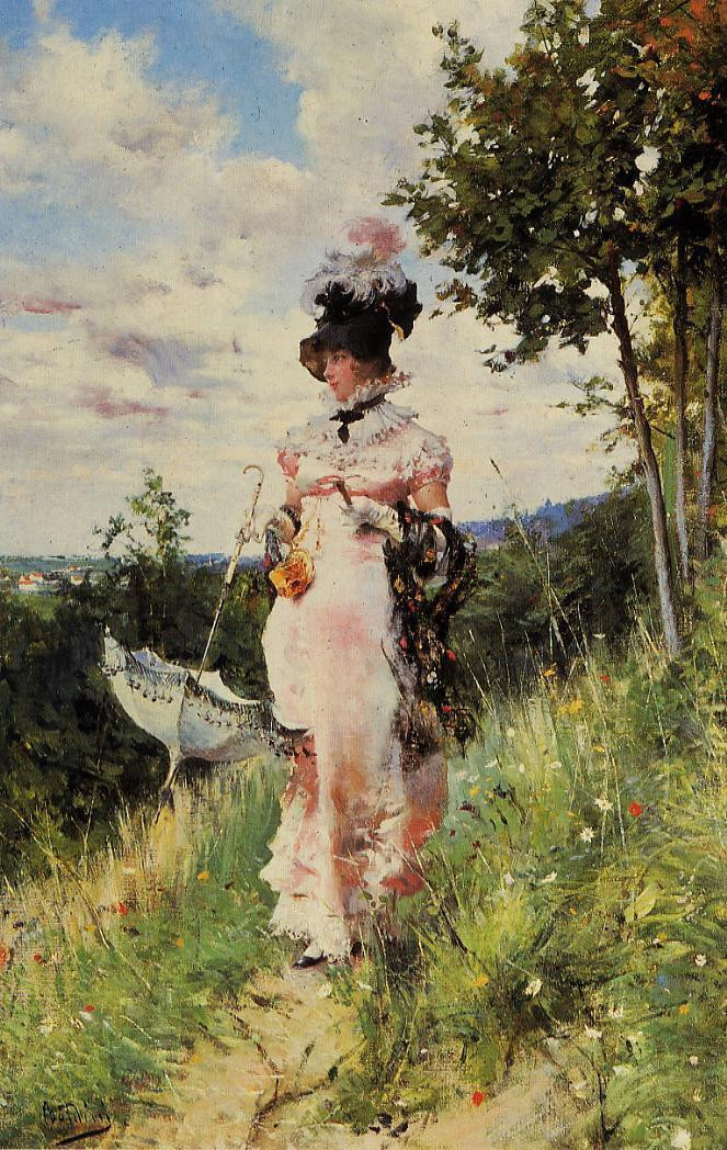 意大利画家乔瓦尼·博尔迪尼（Giovanni Boldini）人物油画二