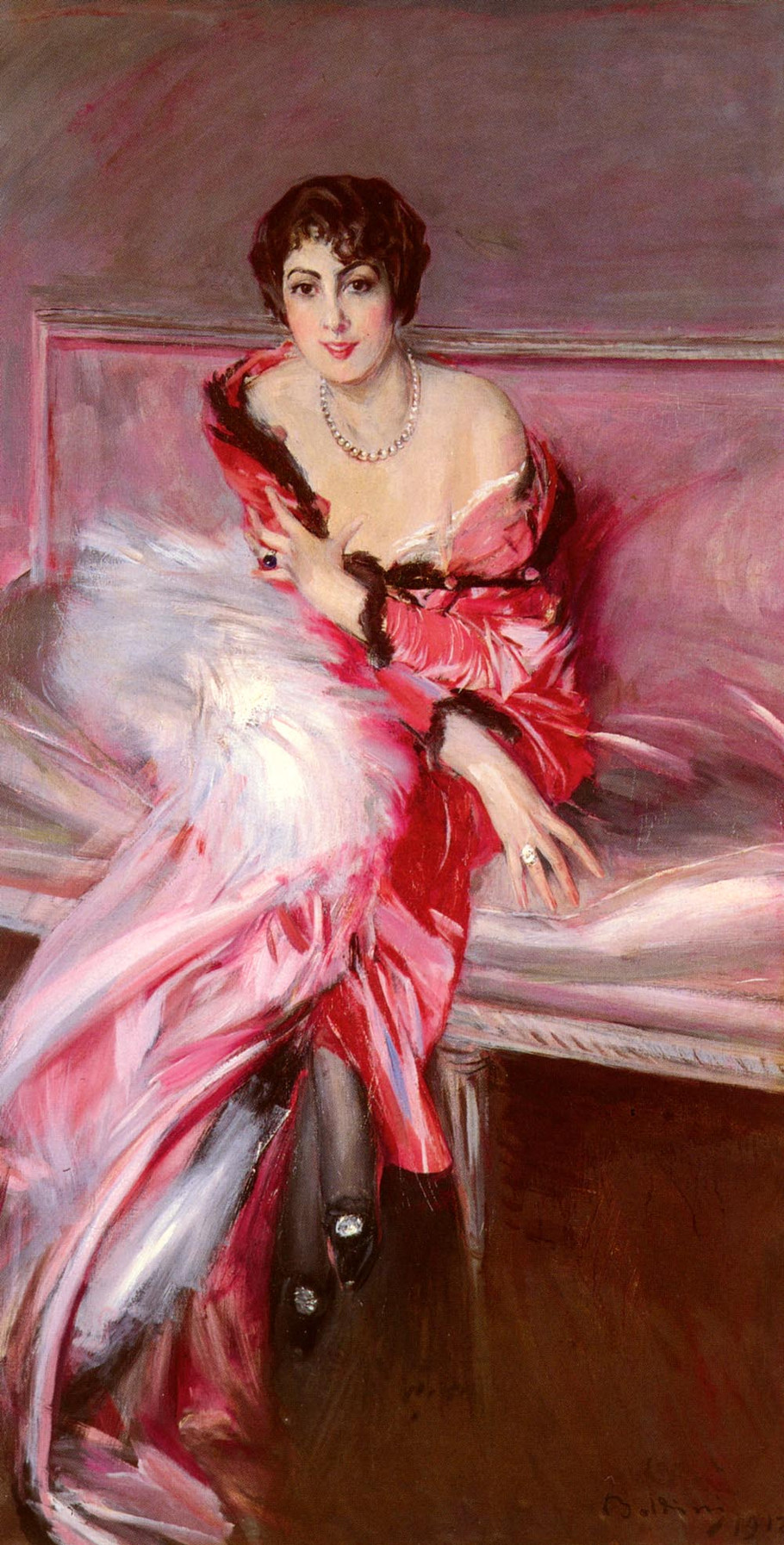 意大利画家乔瓦尼·博尔迪尼（Giovanni Boldini）人物油画二