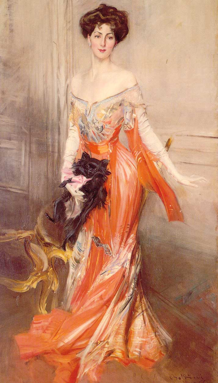 意大利画家乔瓦尼·博尔迪尼（Giovanni Boldini）人物油画二