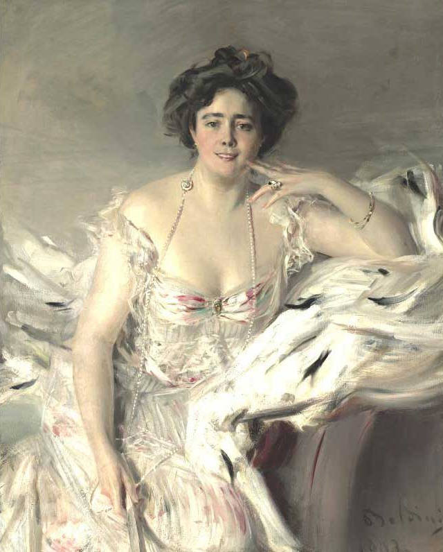 意大利画家乔瓦尼·博尔迪尼（Giovanni Boldini）人物油画二