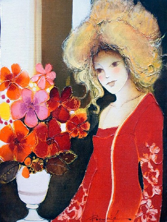 法国画家Joel Rougie人物油画