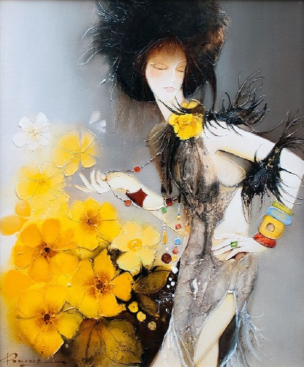 法国画家Joel Rougie人物油画