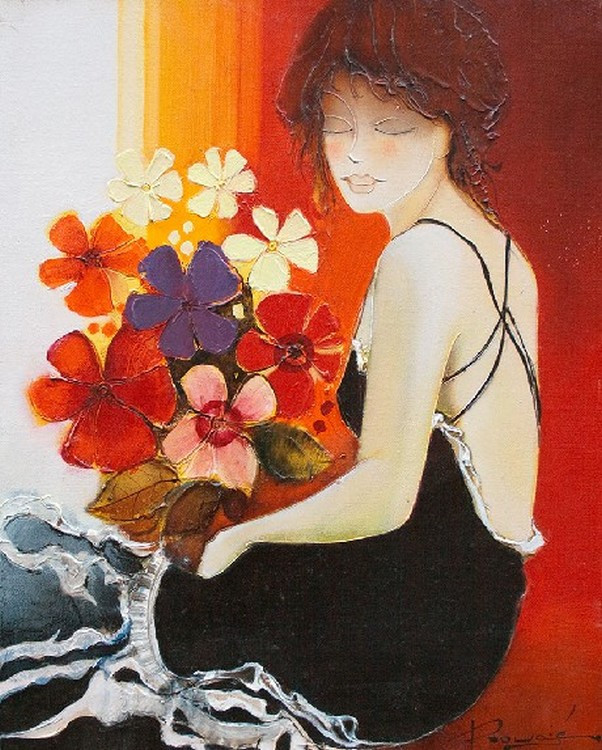法国画家Joel Rougie人物油画