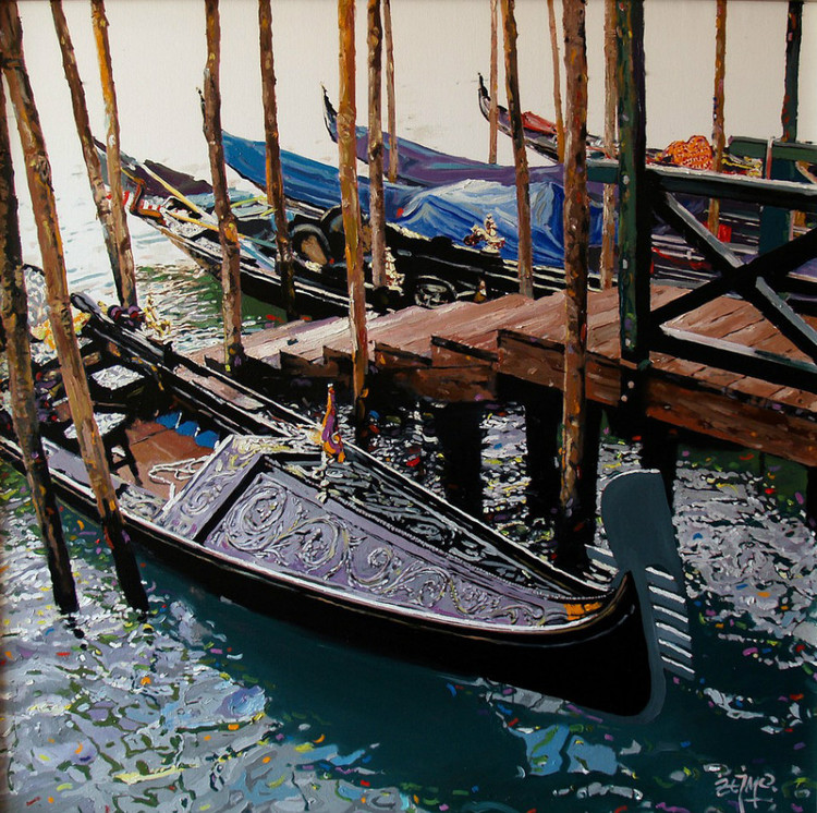 波兰Dariusz Zejmo风景油画:水上之城