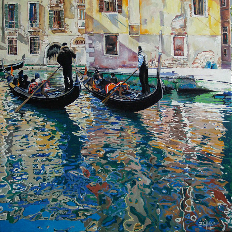 波兰Dariusz Zejmo风景油画:水上之城