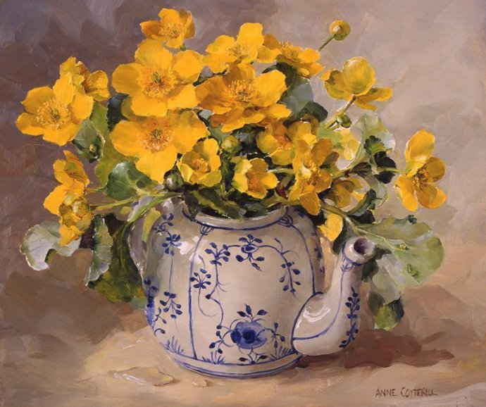 英国画家Anne Cotterill油画花卉