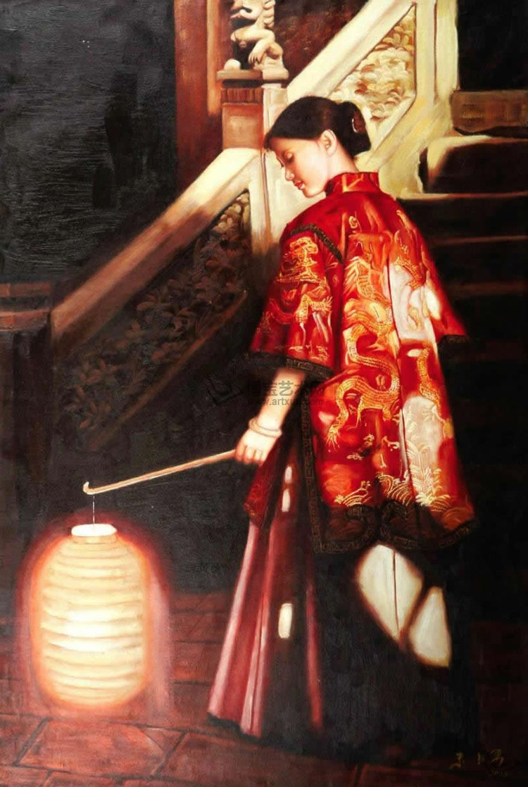 女性油画:著名画家笔下的伊人和灯火