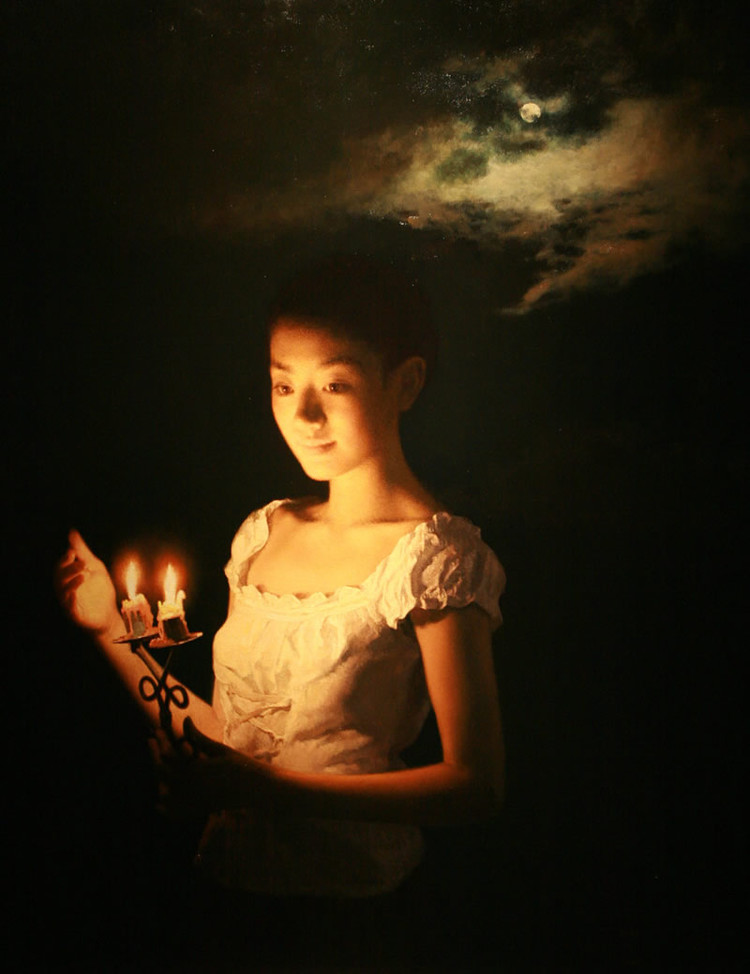 女性油画:著名画家笔下的伊人和灯火