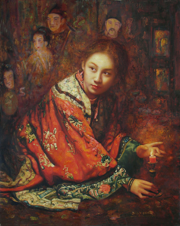 女性油画:著名画家笔下的伊人和灯火