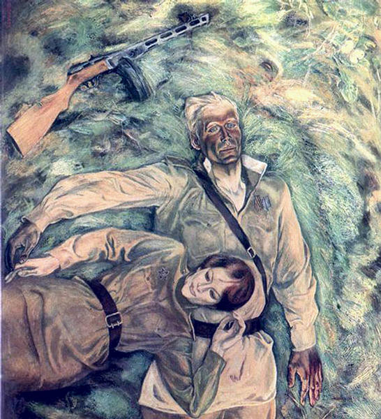 俄罗斯二战题材油画