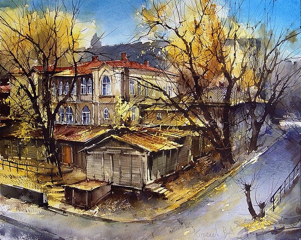 俄罗斯Kurseev建筑水彩画