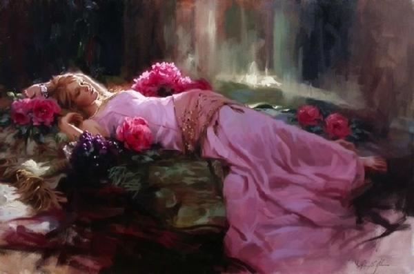 美国李察·约翰逊（Richard S Johnson）女性人物绘画