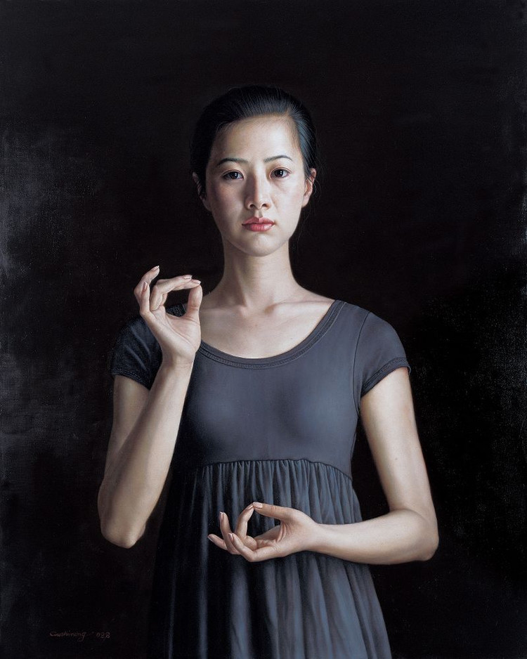顾致农油画人物作品