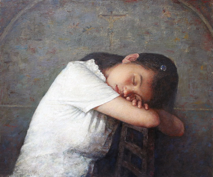 梁峰油画人物作品