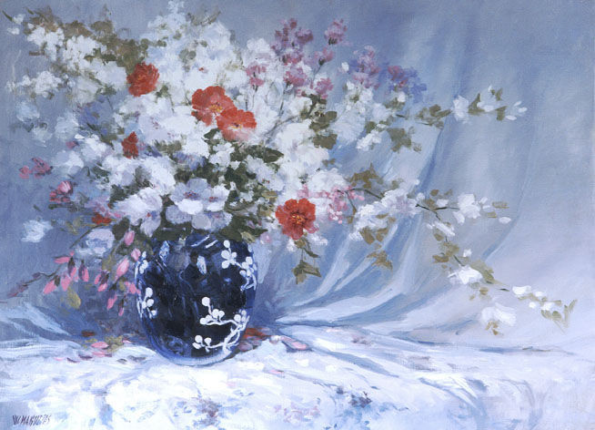 巴西画家Washington Maguetas静物油画作品欣赏