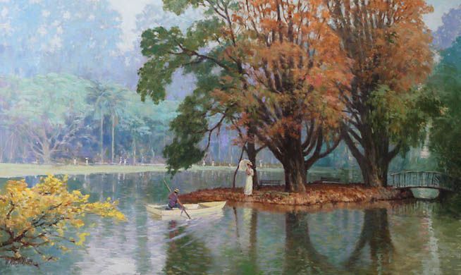 巴西画家Washington Maguetas油画风景作品