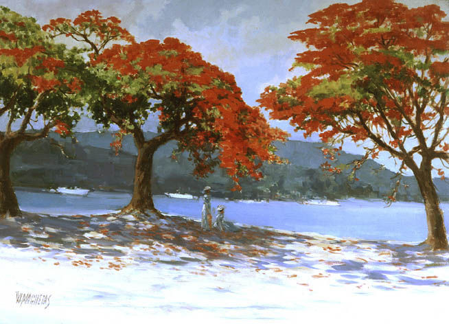 巴西画家Washington Maguetas油画风景作品