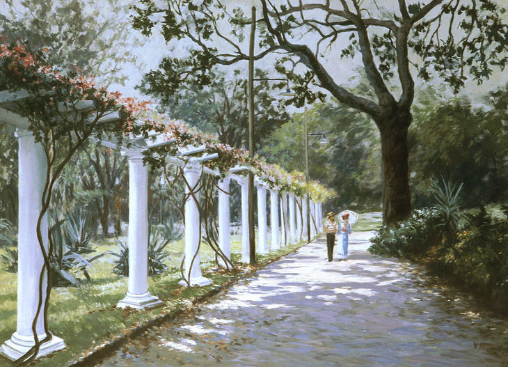 巴西画家Washington Maguetas油画风景作品