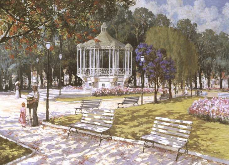 巴西画家Washington Maguetas油画风景作品