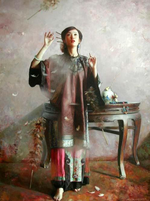 王明月油画人物作品