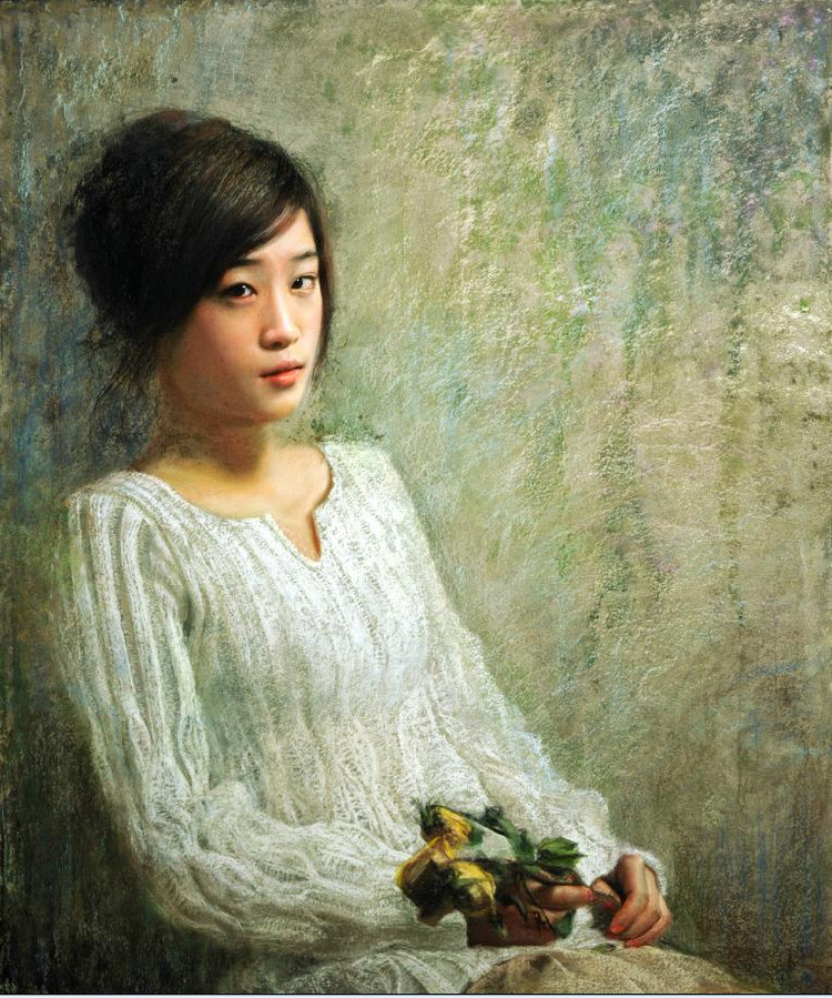 潘溯油画人物作品