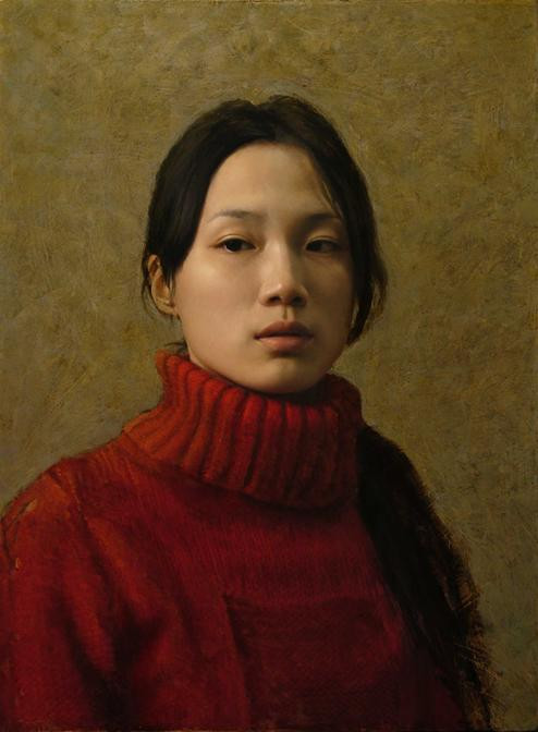 潘溯油画人物作品