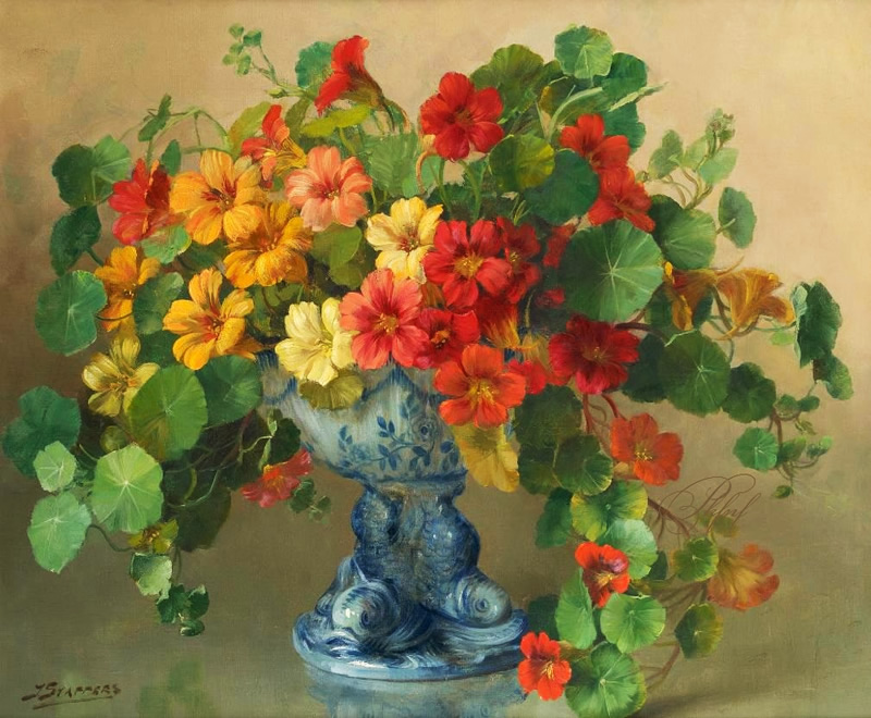 比利时Julien Stappers油画花卉作品