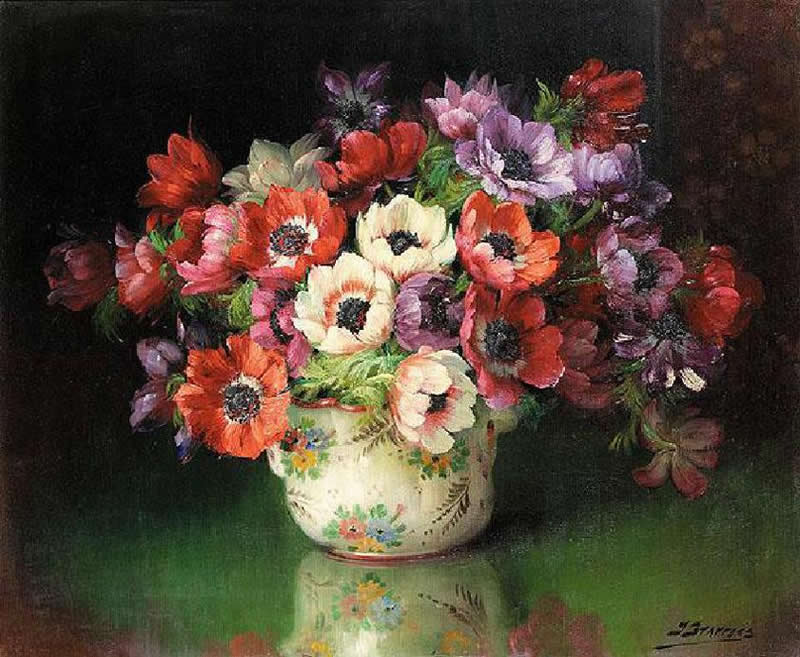 比利时Julien Stappers油画花卉作品
