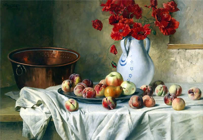 比利时Julien Stappers油画花卉作品