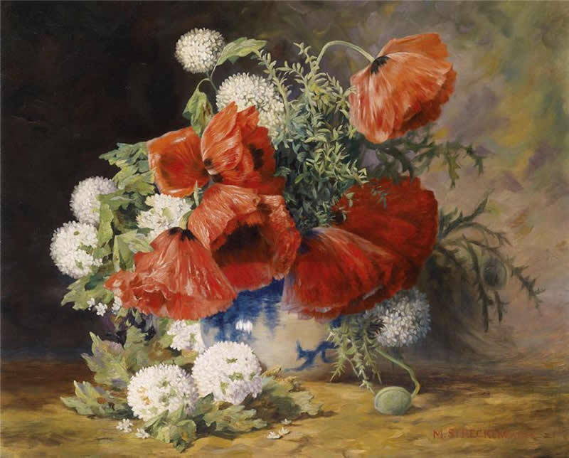 比利时Julien Stappers油画花卉作品